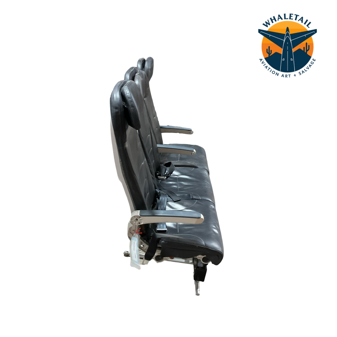 Aircraft Economy row of 3 Seats- Blue Headrest