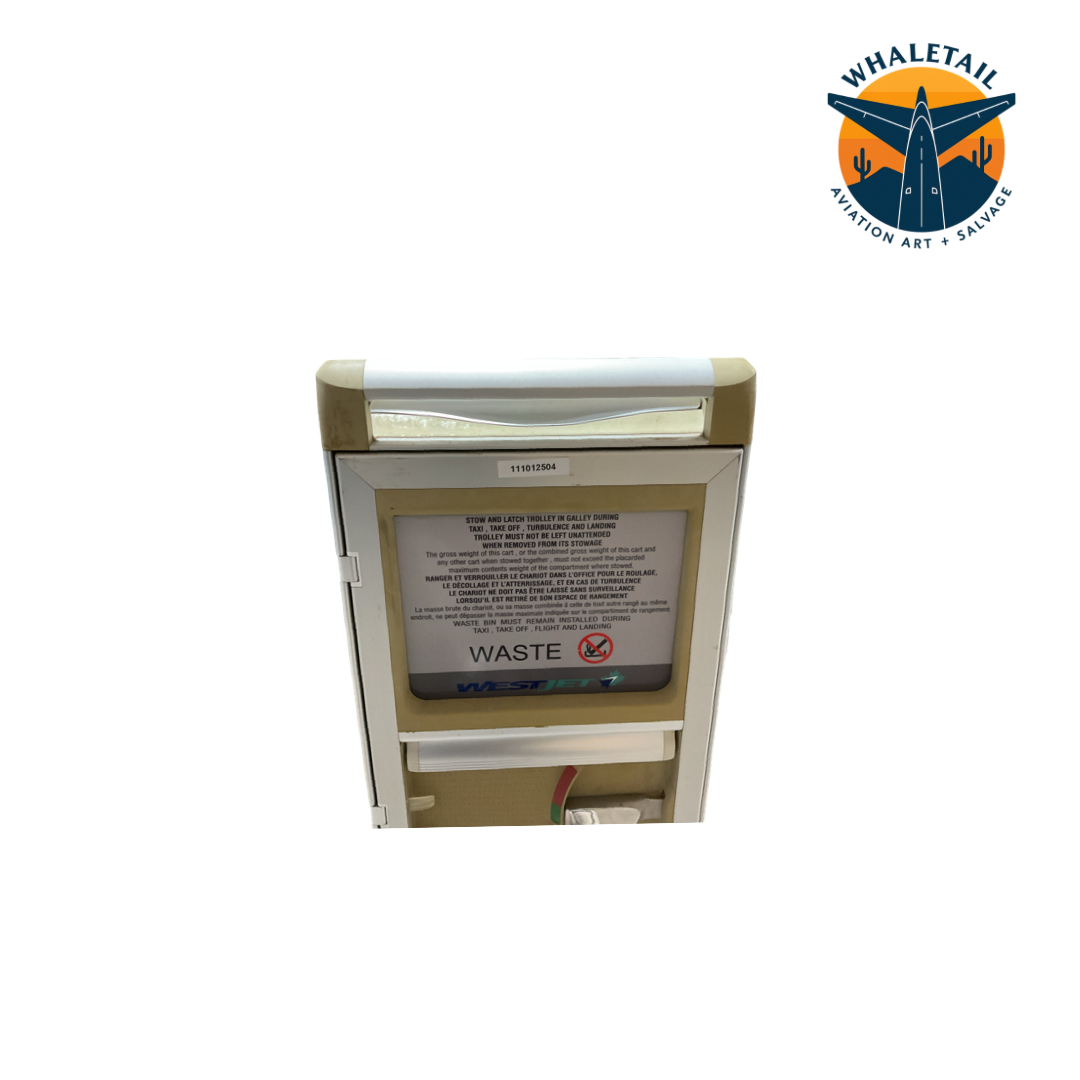 Authentic WestJet Airlines Half-Size Galley Waste Cart