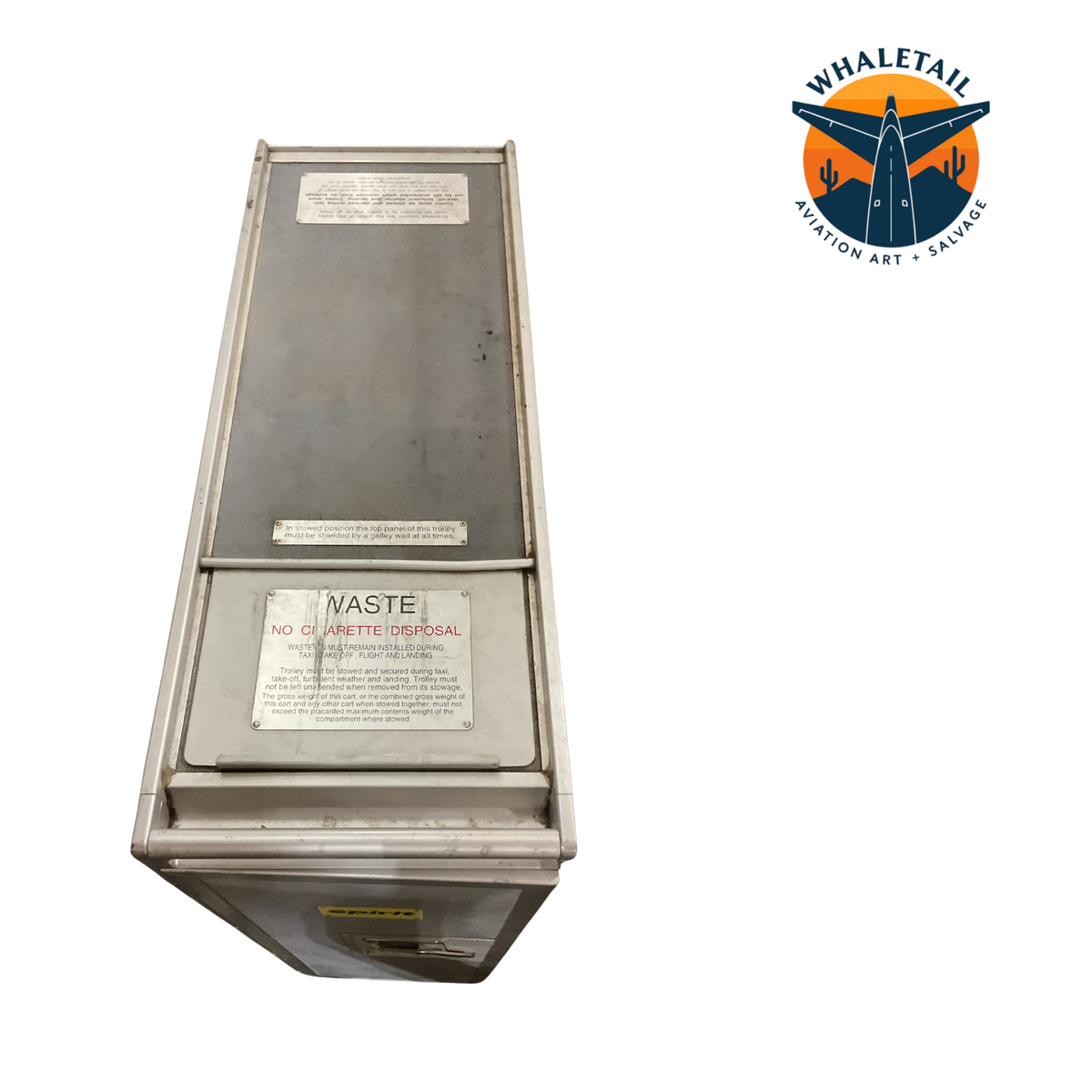 Retired Spirit Airlines Full-Size Aircraft Waste Cart | PN T6720018