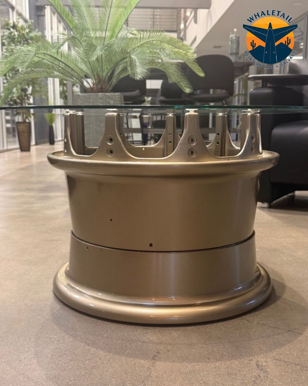 Boeing 767 Aircraft Wheel Hub Coffee Table – Cashmere Gold