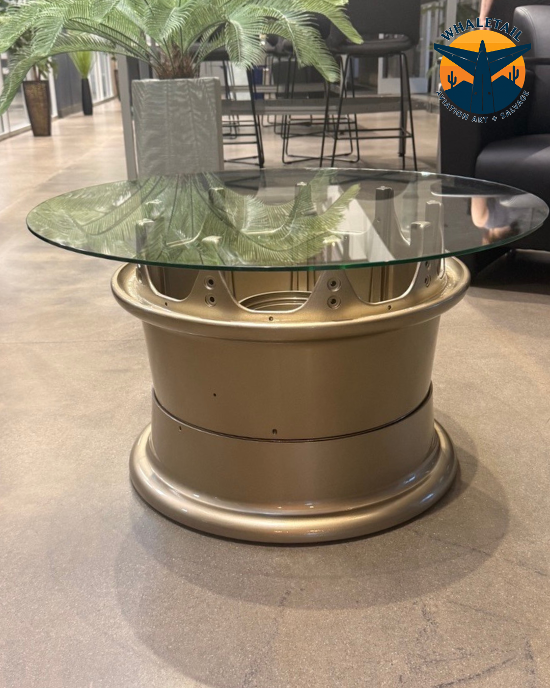 Boeing 767 Aircraft Wheel Hub Coffee Table – Cashmere Gold