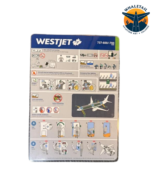 Boeing 737 WestJet Retired Safety Cards | 3 for $15