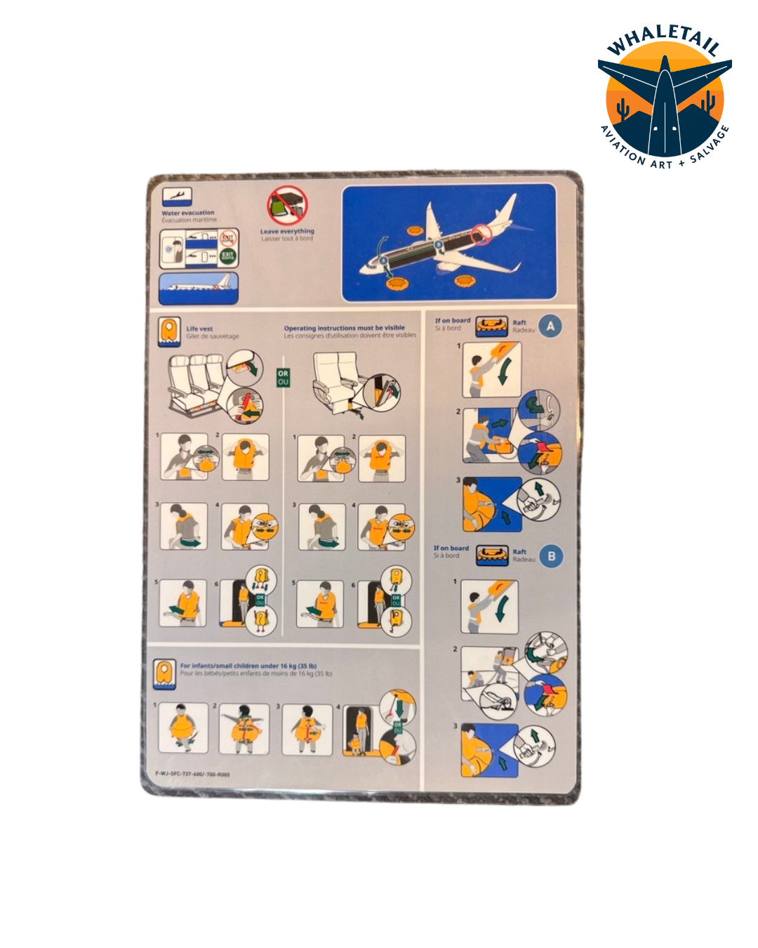 Boeing 737 WestJet Retired Safety Cards | 3 for $15