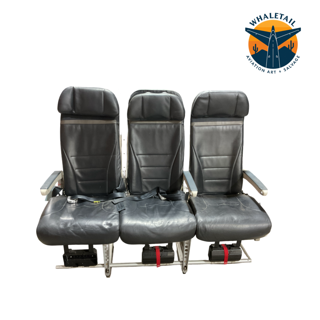 Aircraft Economy row of 3 Seats- Blue Headrest