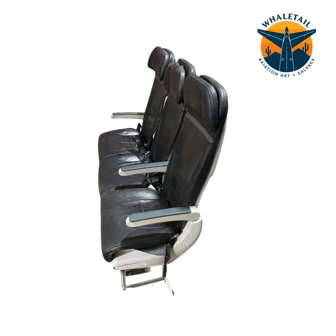 Aircraft Economy row of 3 Seats- Blue Headrest