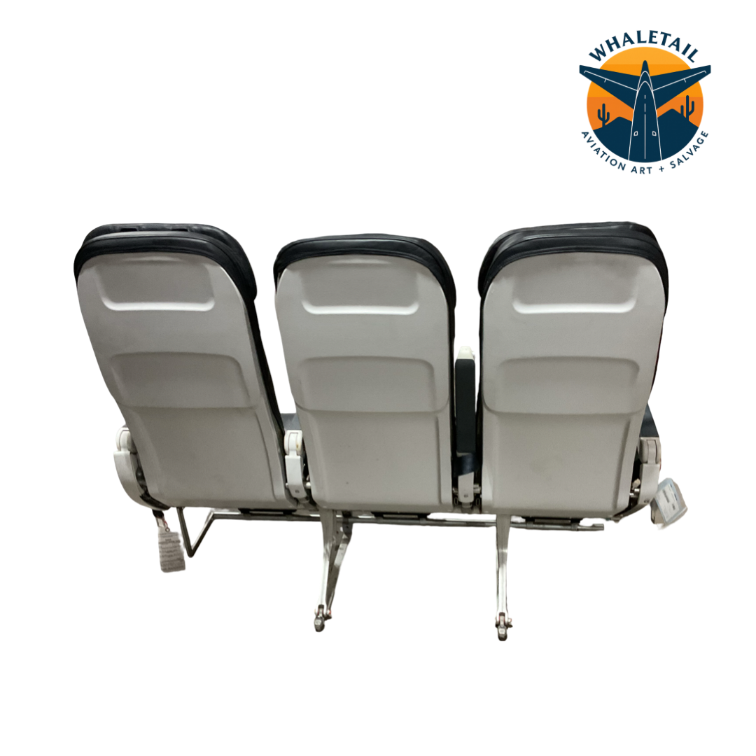 Aircraft Economy row of 3 Seats- Blue Headrest