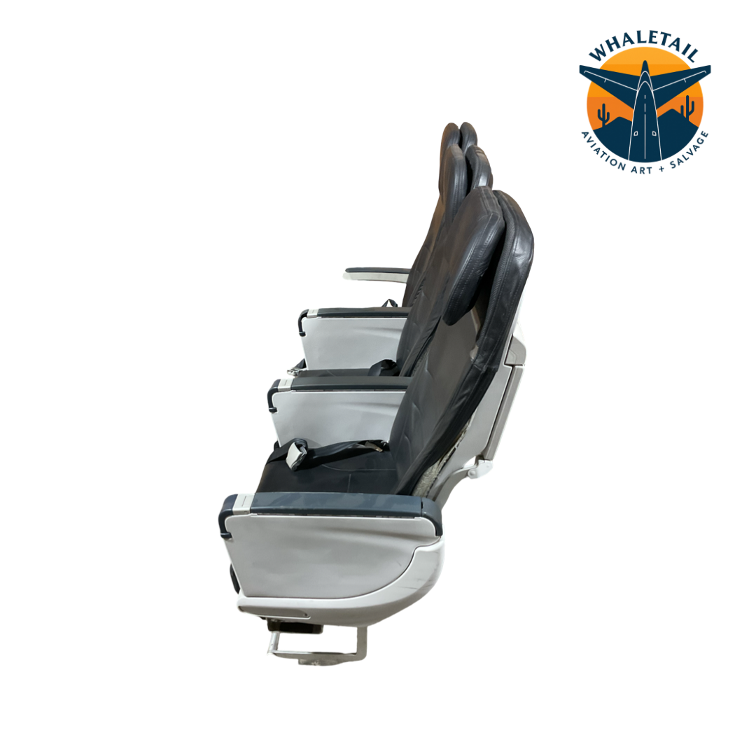 Aircraft Bulkhead row of 3 Seats-Blue Headrest