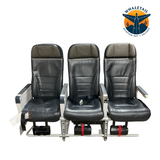 Aircraft Bulkhead row of 3 Seats - Grey Headrest