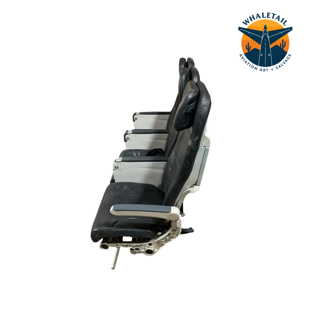 Aircraft Bulkhead row of 3 Seats - Grey Headrest