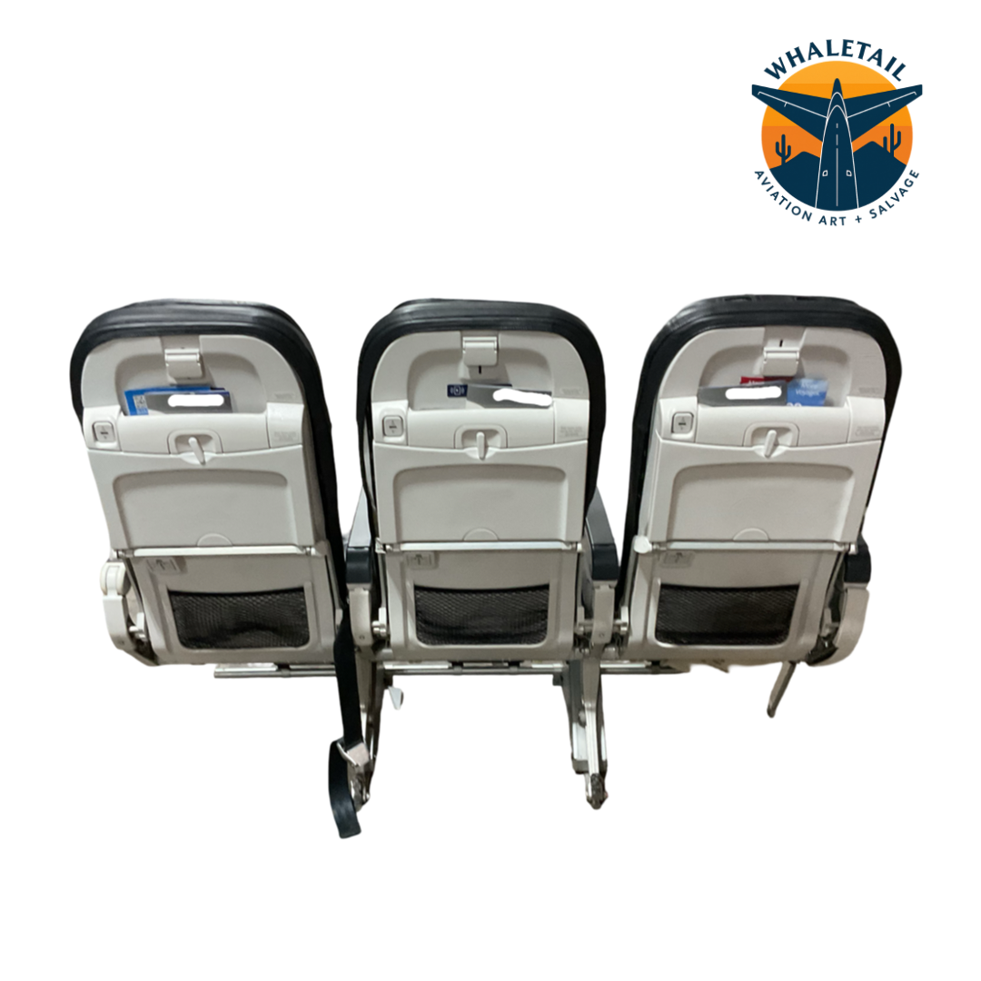 Aircraft Bulkhead row of 3 Seats - Grey Headrest
