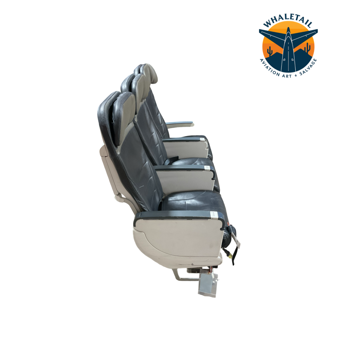 Aircraft Bulkhead row of 3 Seats - Grey Headrest