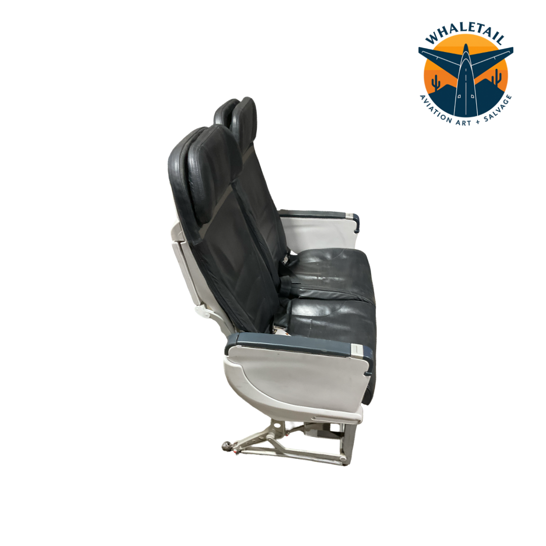 Aircraft Bulkhead row of 2 Seats- Blue Headrest