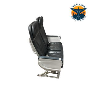 Aircraft Bulkhead row of 2 Seats- Blue Headrest