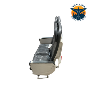 Aircraft Bulkhead row of 2 Seats- Blue Headrest