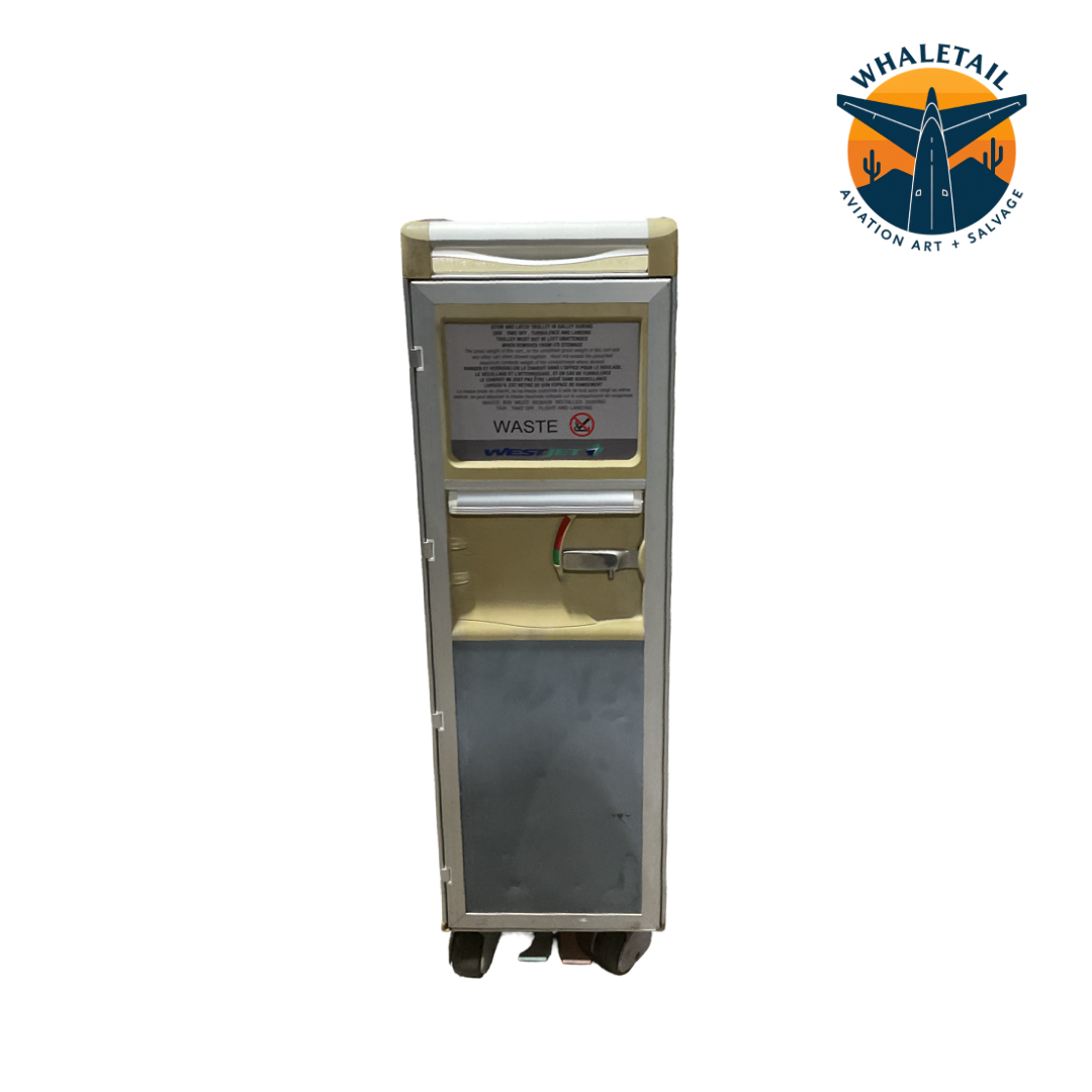 Authentic WestJet Airlines Half-Size Galley Waste Cart