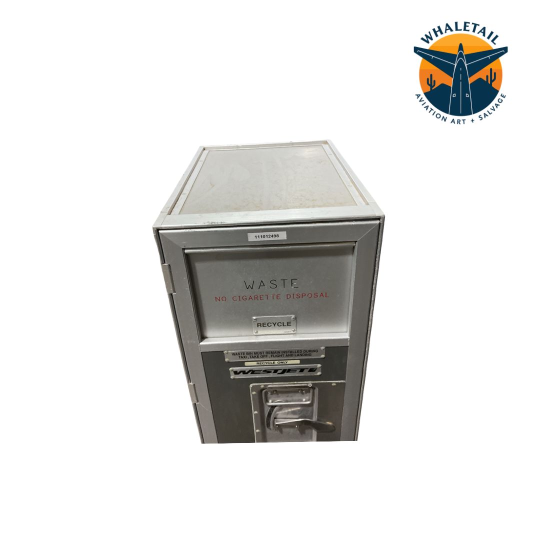 Authentic WestJet Aircraft Half-Size Galley Waste Cart (stand alone)