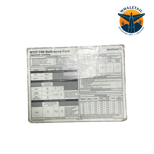 Southwest Airlines B737-700 Reference Card
