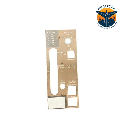 Boeing 747-400 Throttle Quadrant Flap/Gear Control Panel Faceplate – Authentic Cockpit Overlay