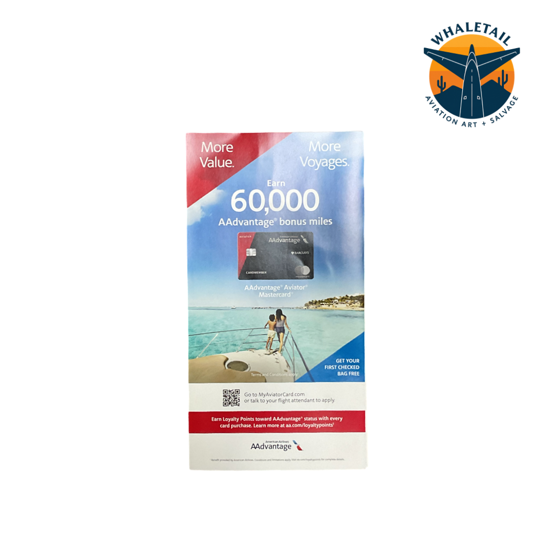 American Airlines A321EOW Safety Card & Inflight Menu Combo
