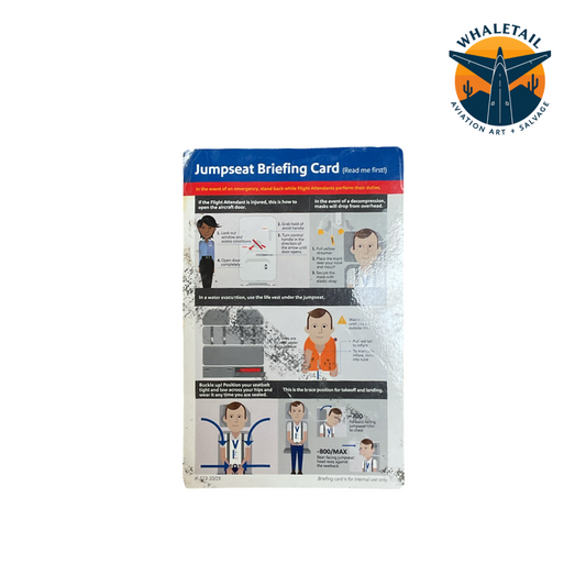 Retired Southwest Airlines Boeing 737 Jump Seat Briefing Card | PN IF-513-10/19