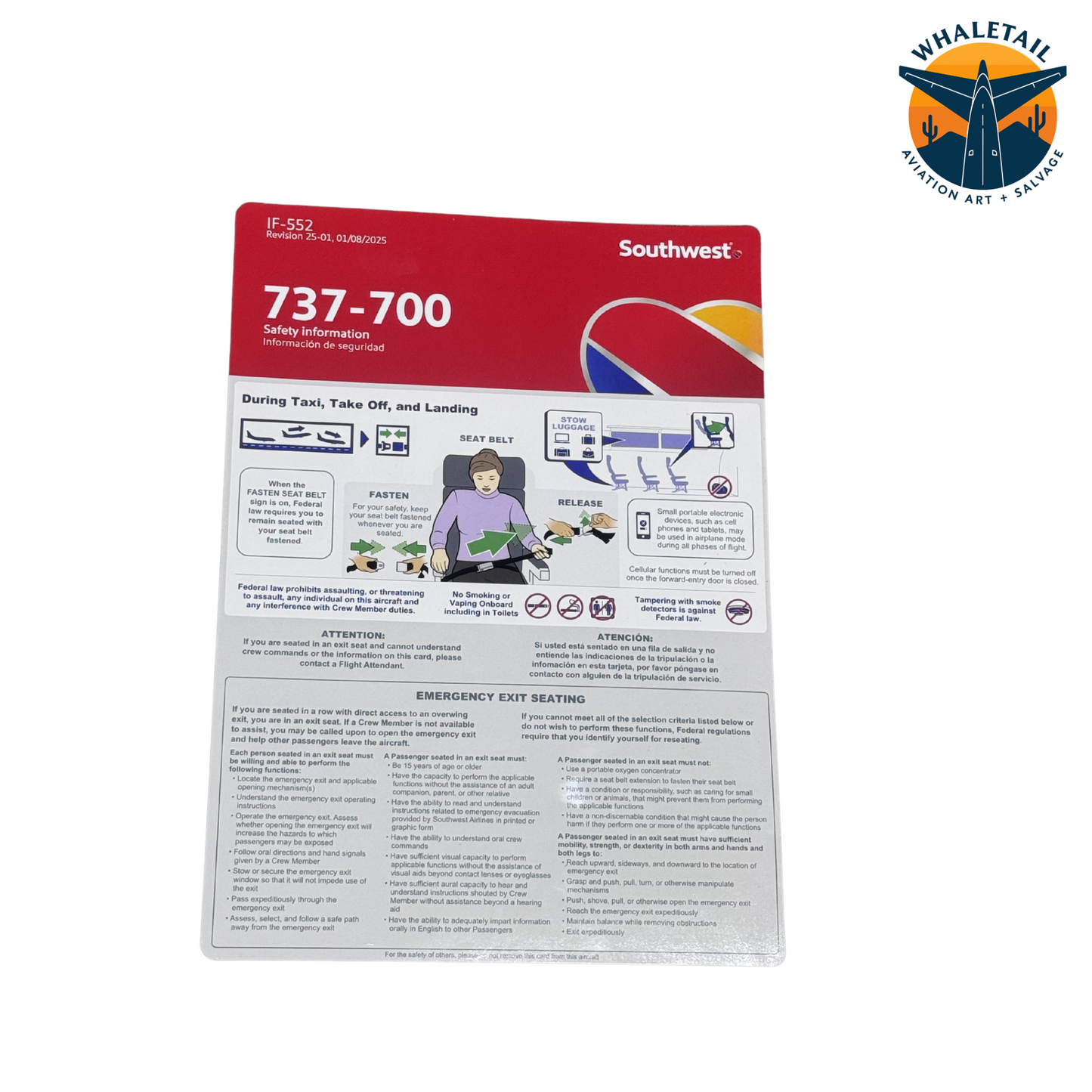 Southwest Airlines Safety Card | 3 for $20