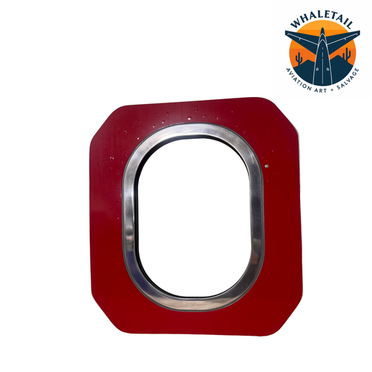 Airbus A330 Red Octagon Aircraft Window Cut | Authentic Aircraft Window