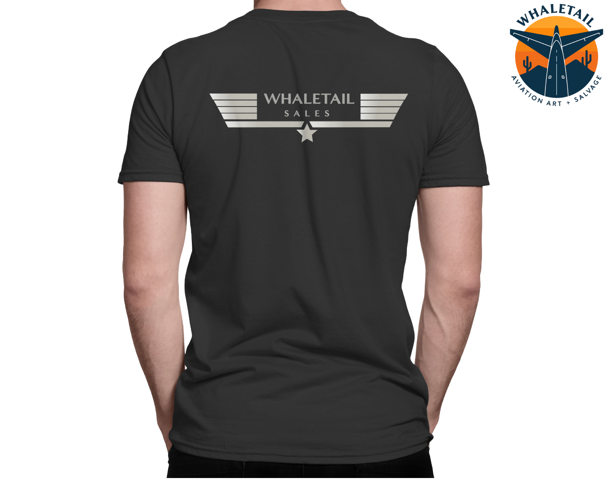 Striped Whale-Tail Sales T-Shirt