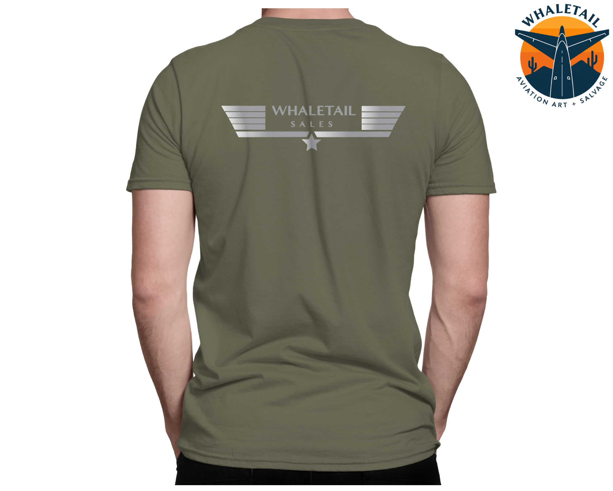 Striped Whale-Tail Sales T-Shirt