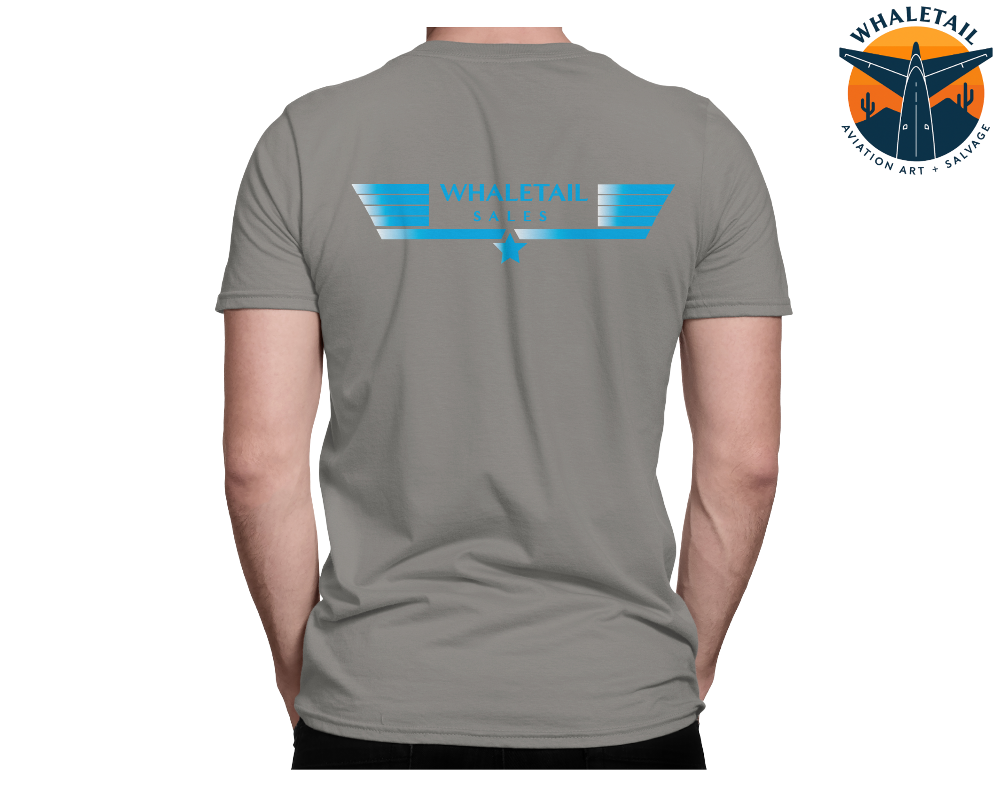 Striped Whale-Tail Sales T-Shirt