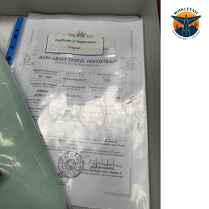 Original A330-200 Onur Air "True Certified Copy of Carry on Documents, Manuals"