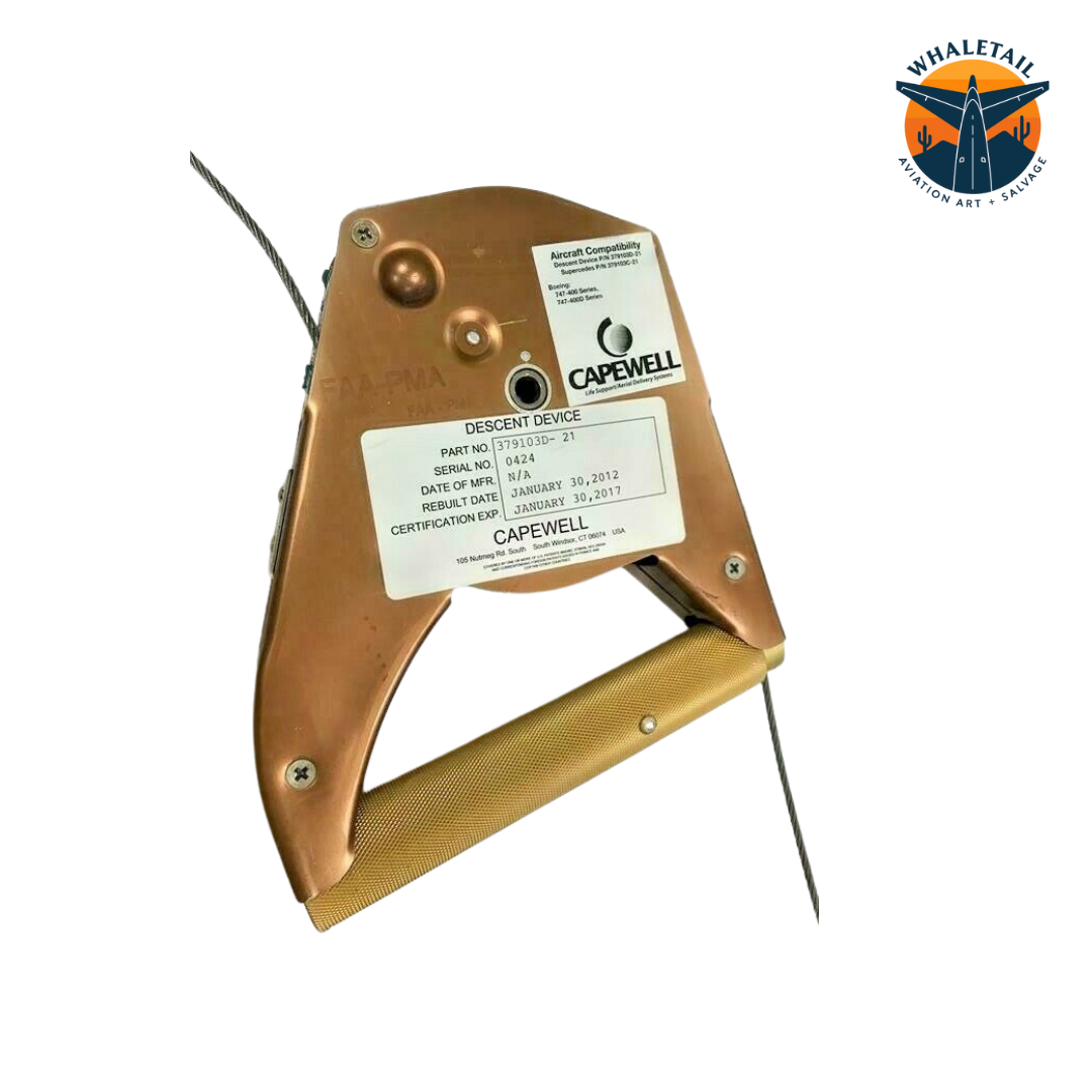 Original Aircraft 747-400 Emergency Decent Device from the Flight Deck