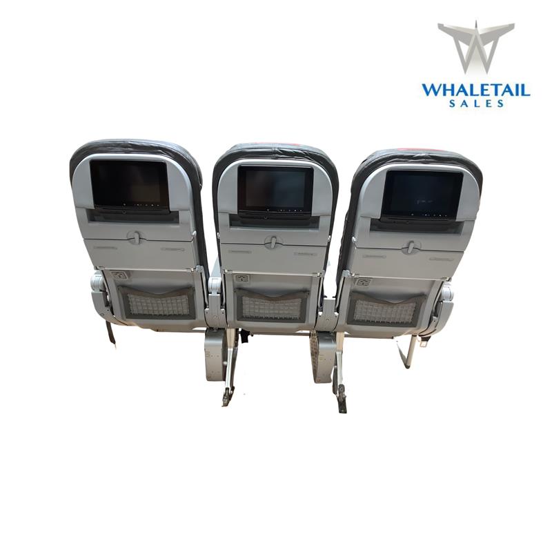 American Airlines Row of Three Seats Economy W/screens on back